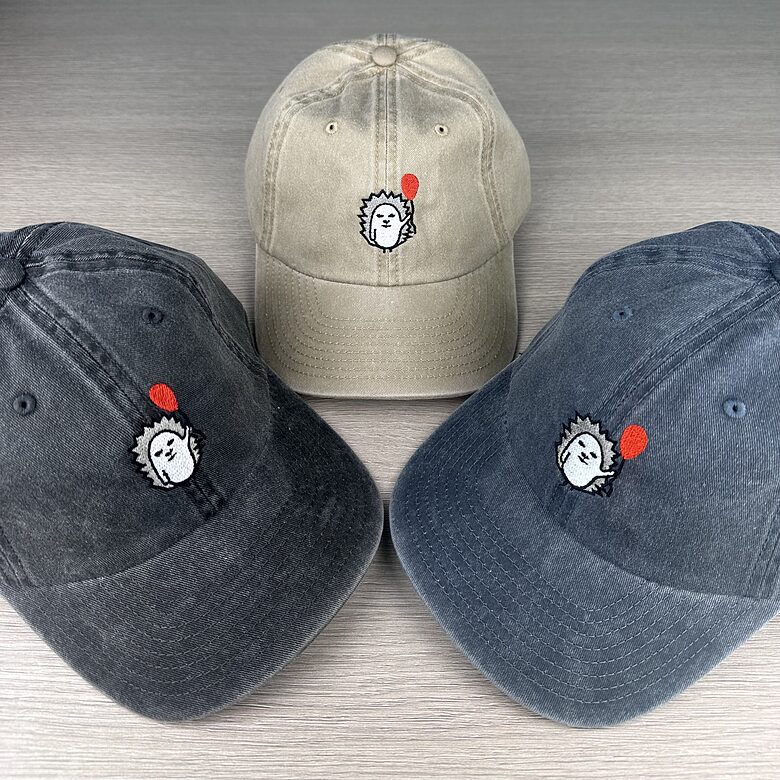 Hedgehog Embroidered Washed Cotton Cap