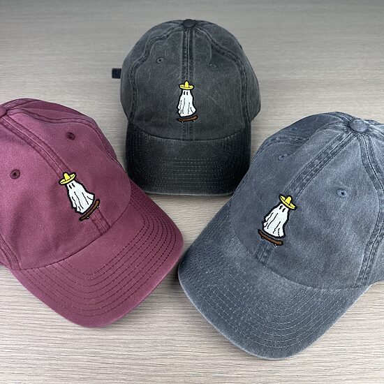 Ghost Skate Embroidered Washed Cotton Cap