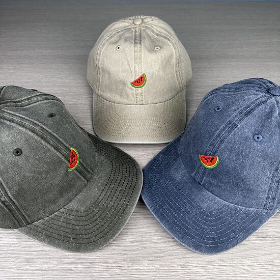 Tongue Embroidered Washed Cotton Cap